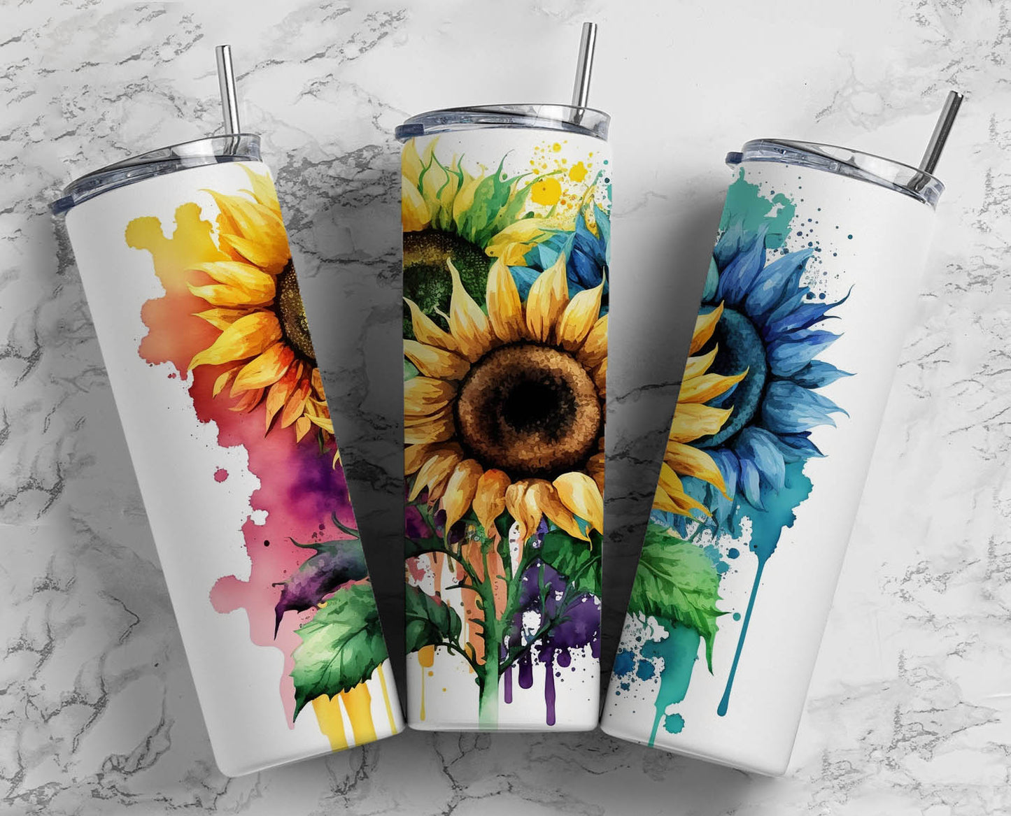 Rainbow drip sunflower