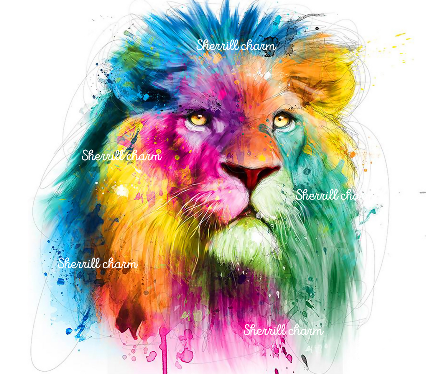 watercolor lion