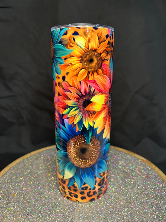 Colorful cheetah sunflower oopsie