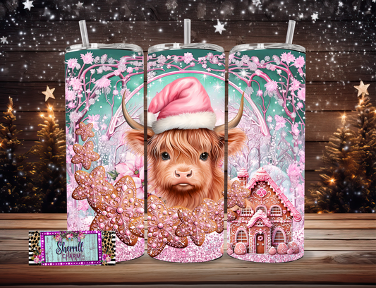 Pink highland Christmas