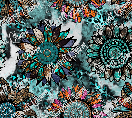 Teal sunflower